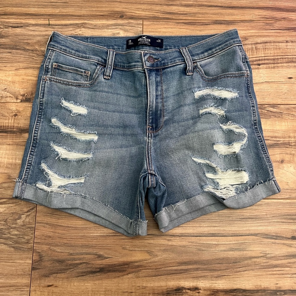NWT Hollister Ripped Blue Jean Shorts